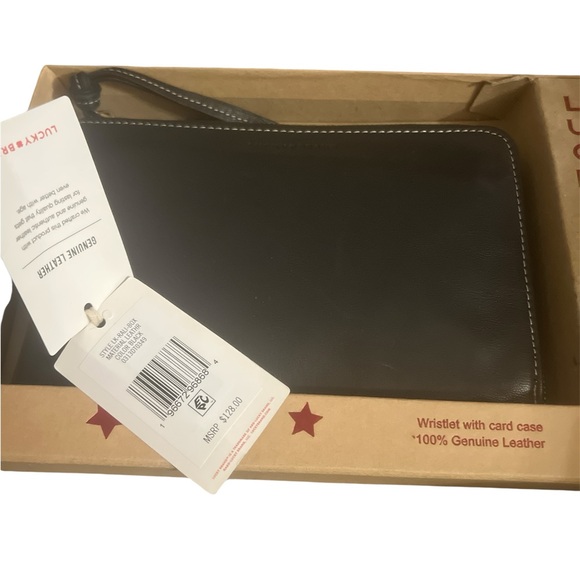 Lucky Brand Black Leather Wristlet with Bifold Leather Wallet - Picture 4 of 5